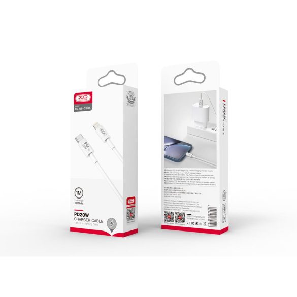 XO NB-Q189A Type-C - Lightning kábel 20W PD 1m - fehér