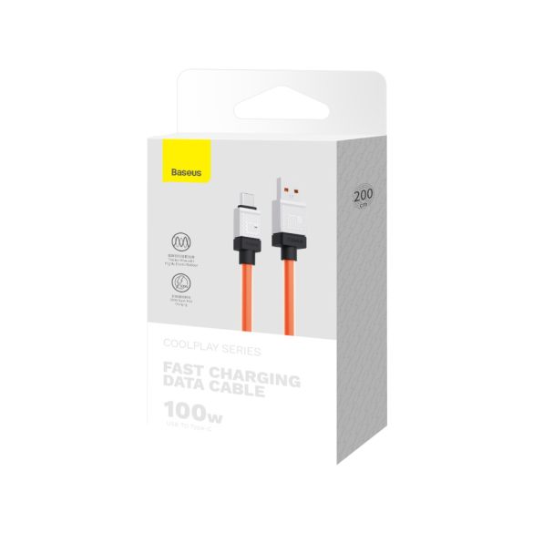 Baseus CoolPlay USB-A - Type-C kábel 100W 2m - narancssárga