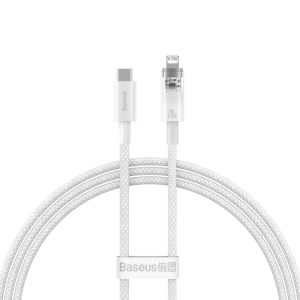 Baseus Explorer Type-C - Lightning kábel 20W PD 1m - fehér