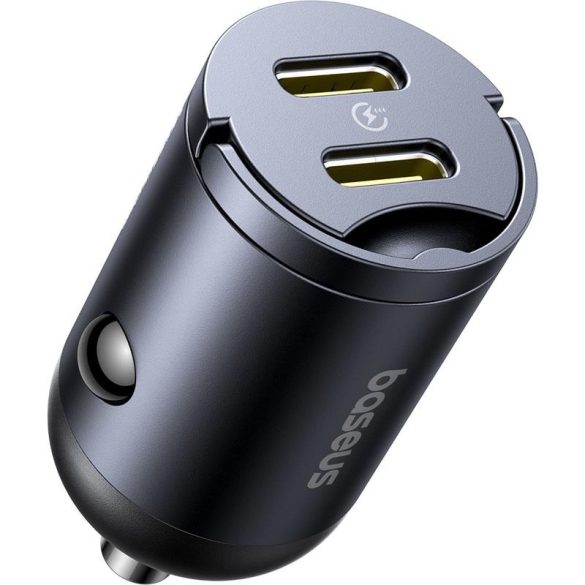 Baseus Tiny Star Mini autós töltő 2xUSB-C csatlakozással 30W - fekete