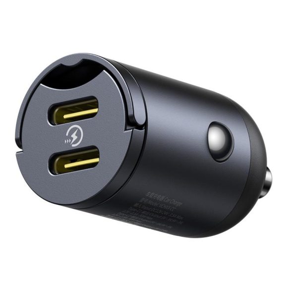 Baseus Tiny Star Mini autós töltő 2xUSB-C csatlakozással 30W - fekete