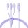 Baseus One-for-Three USB-A - Type-C/Lightning/micro USB kábel 3.5A 1.3m - lila Baseus One-for-Three USB-A - Type-C/Lightning/micro USB kábel 3.5A 1.3m - lila
