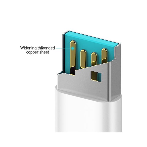 BWOO X172L USB-A - Lightning kábel 3A 1m - fehér