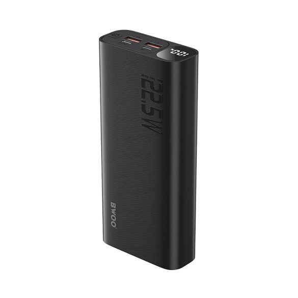 BWOO powerbank LCD kijelzővel 22,5W 20000mAh - fekete
