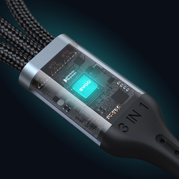 BWOO X274 Fast USB-A - Type-C/Lightning/micro USB kábel 3A 1m