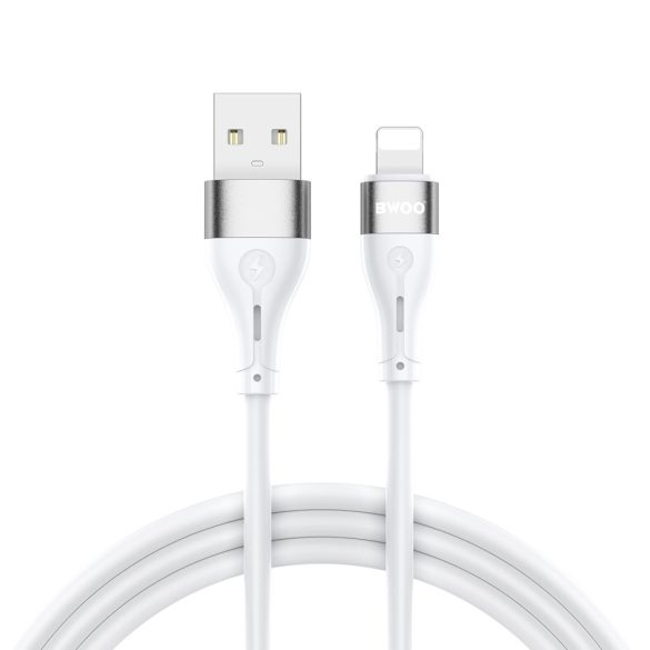 BWOO X280L Minimalist Silicone USB-A - Lightning kábel 3A 1m - fehér