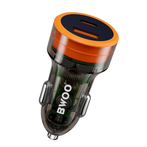 BWOO BO-CC85 autós töltő 1xUSB-A és 1xUSB-C csatlakozással 38W