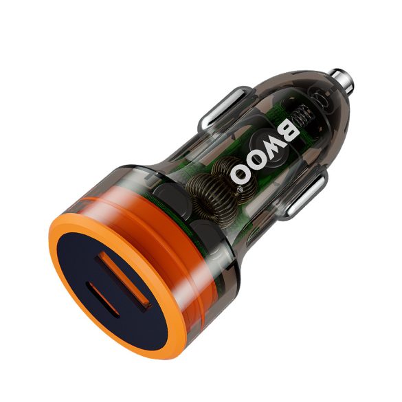 BWOO BO-CC85 autós töltő 1xUSB-A és 1xUSB-C csatlakozással 38W