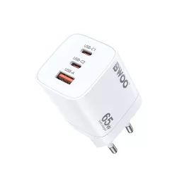   BWOO CDA147 hálózati töltő 1xUSB-A és 2xUSB-C csatlakozással 65W - fehér