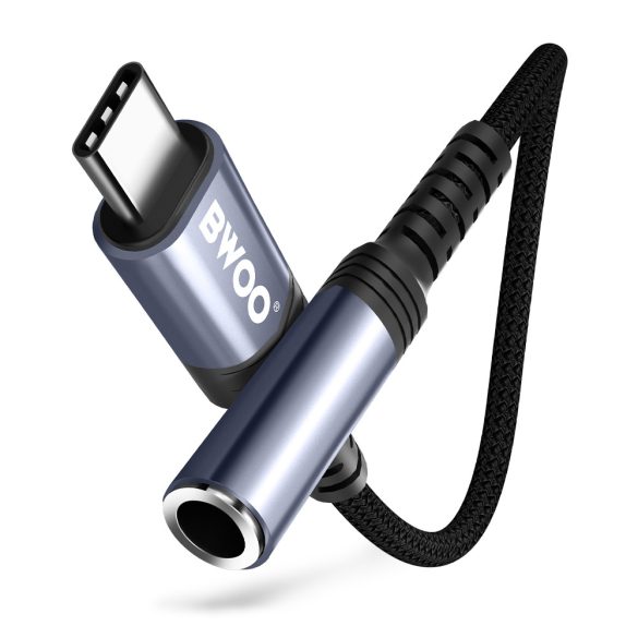 BWOO BZ47 AUX 3,5mm jack - USB-C audio adapter - fekete