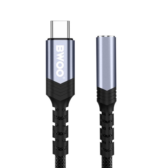 BWOO BZ47 AUX 3,5mm jack - USB-C audio adapter - fekete