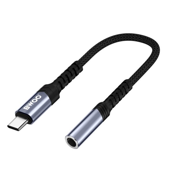 BWOO BZ47 AUX 3,5mm jack - USB-C audio adapter - fekete