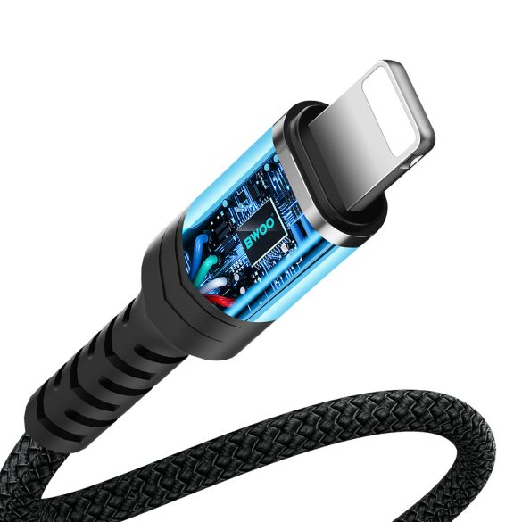 BWOO BZ48 AUX 3,5mm jack - Lightning audio adapter - fekete