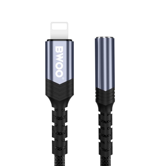 BWOO BZ48 AUX 3,5mm jack - Lightning audio adapter - fekete