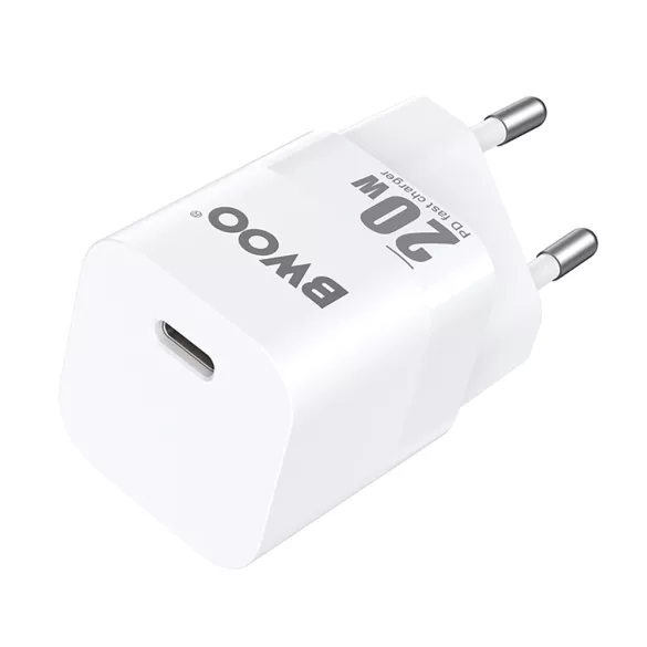 BWOO CDA155 hálózati töltő 1xUSB-C csatlakozással 20 W - fehér