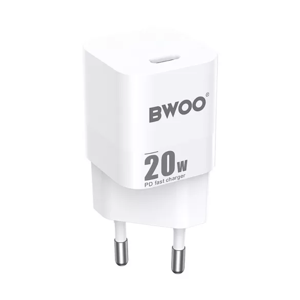 BWOO CDA155 hálózati töltő 1xUSB-C csatlakozással 20 W - fehér