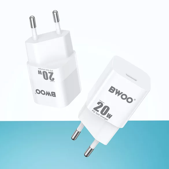 BWOO CDA155 hálózati töltő 1xUSB-C csatlakozással 20 W - fehér