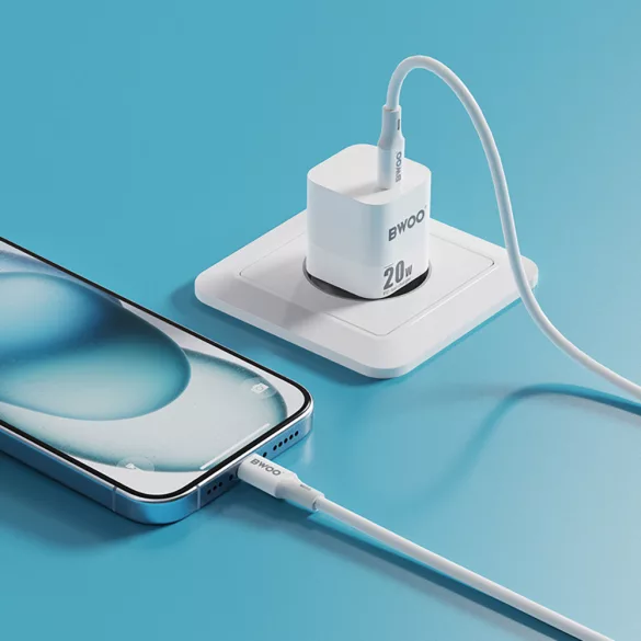 BWOO CDA155 hálózati töltő 1xUSB-C csatlakozással 20 W - fehér