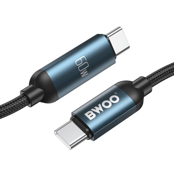 BWOO Braided Type-C - Type-C kábel 60W 1m