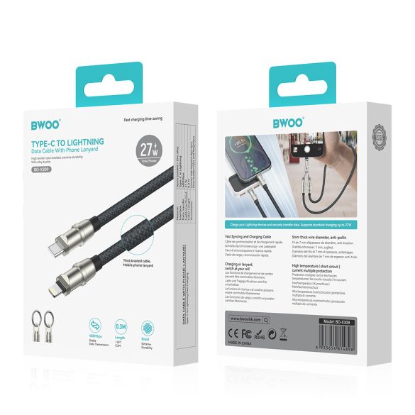 BWOO String Type-C - Type-C kábel 60W 0.3m