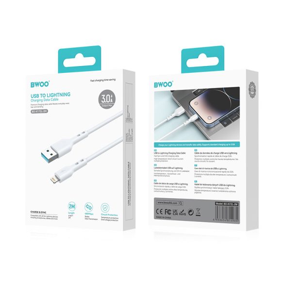 BWOO USB-A - Lightning kábel 3A 2m