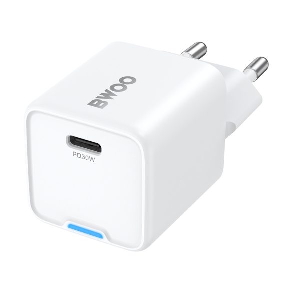 BWOO CDA211 hálózati töltő 1xUSB-C csatlakozással GaN 30W - fehér