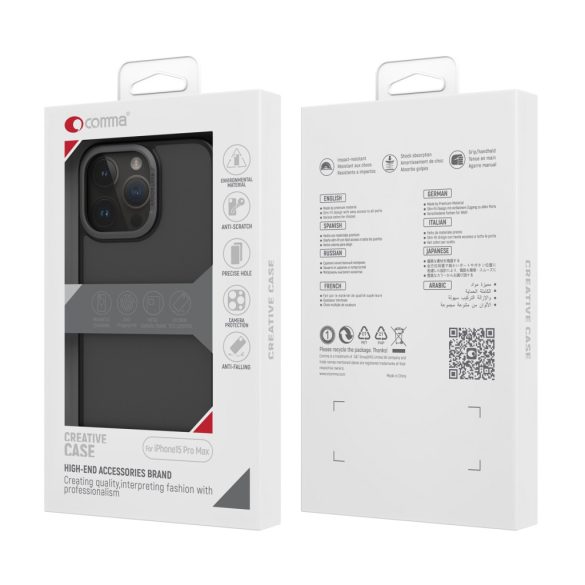 Comma Joy Elegant tok iPhone 15 - szürke