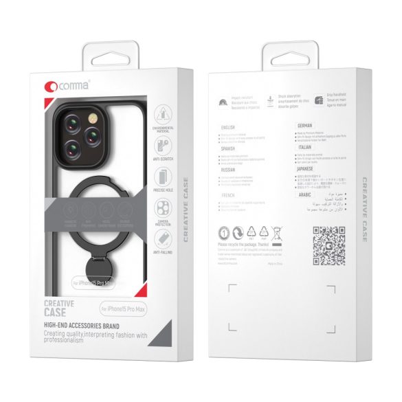 Comma Shark MagSafe-kompatibilis tok iPhone 15 Pro Max - fekete