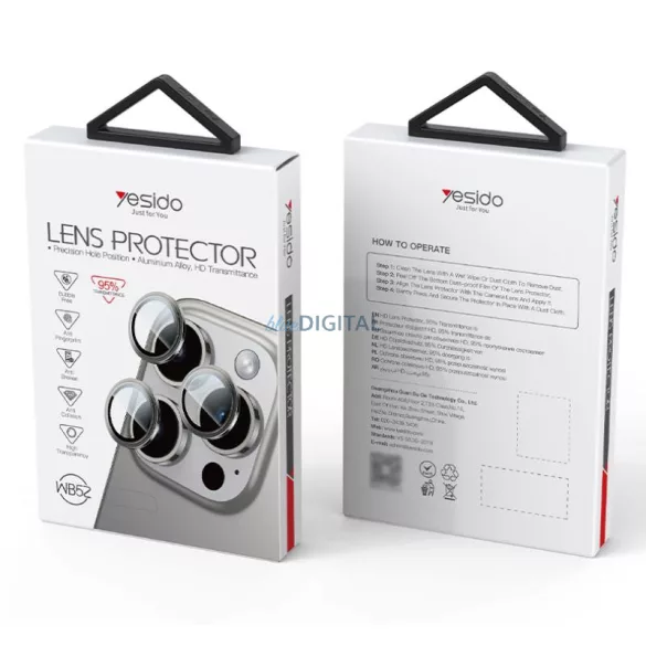 Yesido Lens Protector WB52 iPhone 16 Pro / 16 Pro Max, BLACK / FEKETE