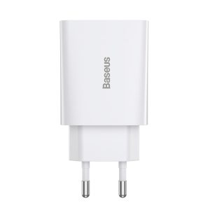 Baseus Speed ​​Mini hálózati töltő 1xUSB-C csatlakozással PD 20W - fehér