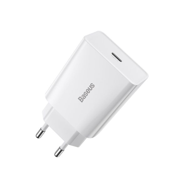 Baseus Speed ​​Mini hálózati töltő 1xUSB-C csatlakozással PD 20W - fehér