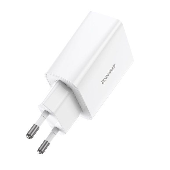 Baseus Speed ​​Mini hálózati töltő 1xUSB-C csatlakozással PD 20W - fehér
