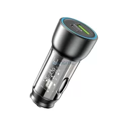   Yesido autós töltő Y49 PD 30W + QC3.0 18W USB-A+C, BLACK / FEKETE