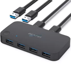   BENFEI Switch kapcsoló USB 3.0 4in1 négy eszközhöz fekete