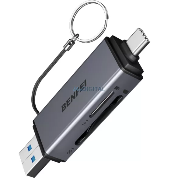BENFEI olvasó kart 2in1 USB-C-USB-A 3.0 SD Micro SD fekete