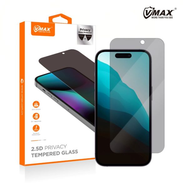 VMax betekintésvédett 0.33mm 2,5D edzett üveg Xiaomi Redmi Note 12 Discovery/12 Pro 5G/12 Pro Plus
