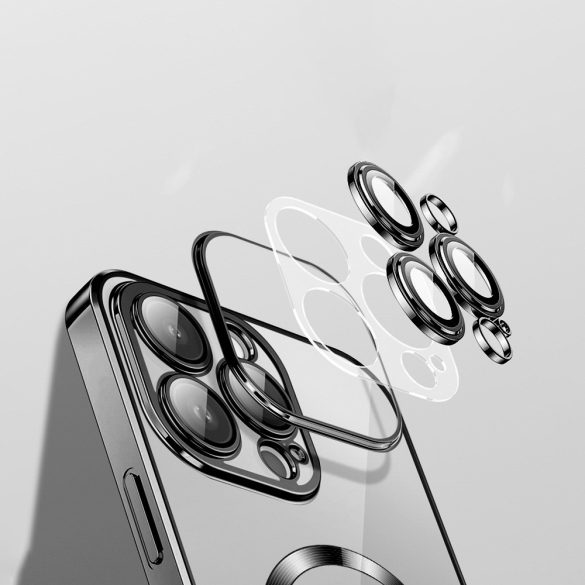 VMax Electroplating Mag TPU MagSafe-kompatibilis tok iPhone 12 - fekete