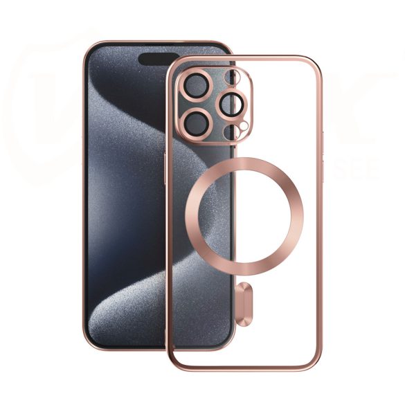 VMax Electroplating Mag TPU MagSafe-kompatibilis tok iPhone 14 Pro - rózsaarany színű