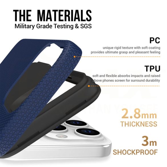 VMax Triangle tok iPhone 15 Pro - tengerészkék