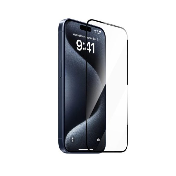 WIWU Wi-SQ008 9H edzett üveg felhelyezést segítő kerettel iPhone 16 Plus