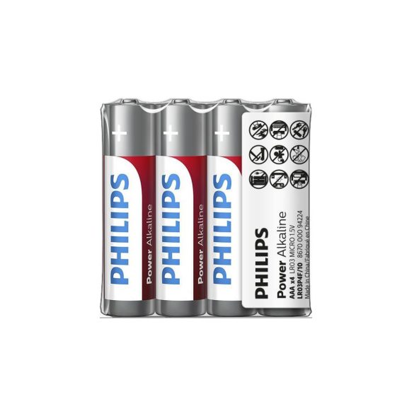Philips Power alkáli elem AAA - 4db