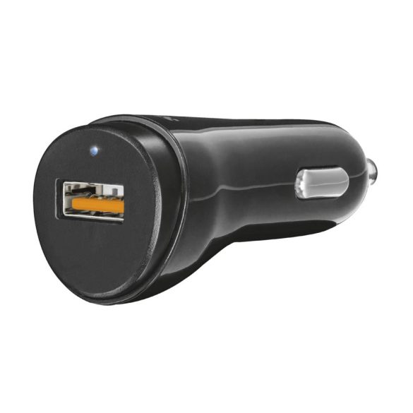 Trust autós töltő 1xUSB-A csatlakozással 18W QC 3.0 - fekete
