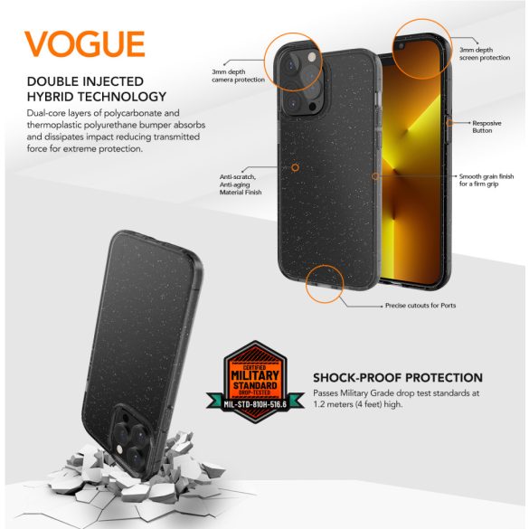 Ugly Rubber Vogue tok iPhone 7/8/SE 2020/SE 2022 - fekete