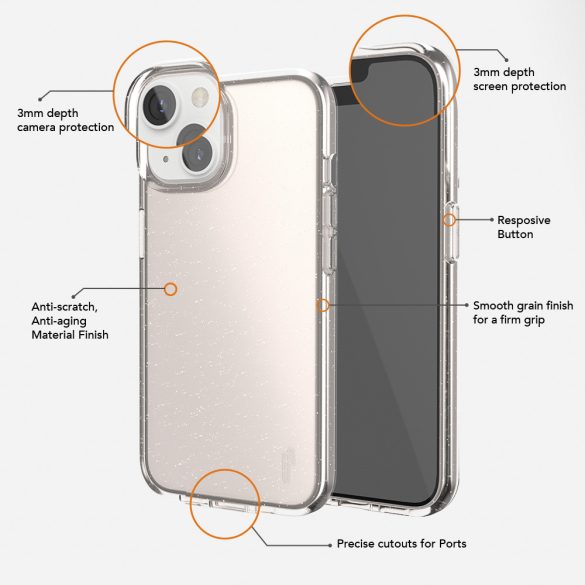 Ugly Rubber Vogue tok iPhone 15 Plus - rózsaarany színű