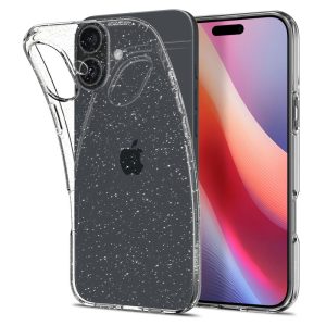 Spigen Liquid Crystal tok iPhone 16 - átlátszó csillogós