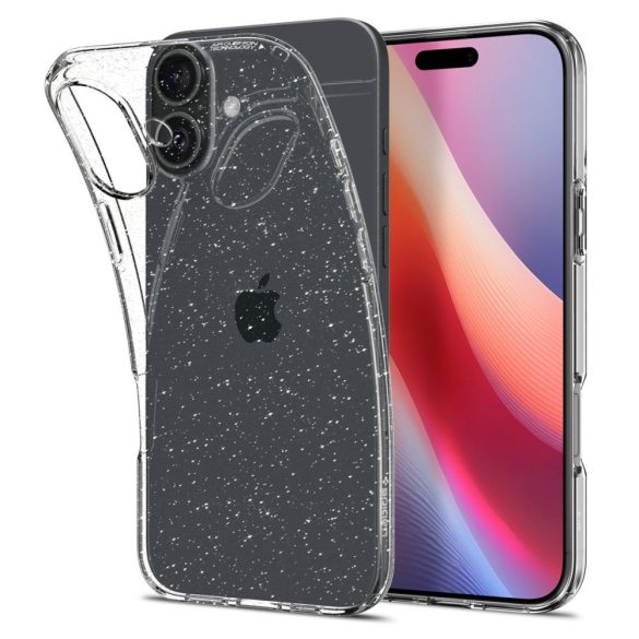Spigen Liquid Crystal tok iPhone 16 - átlátszó csillogós