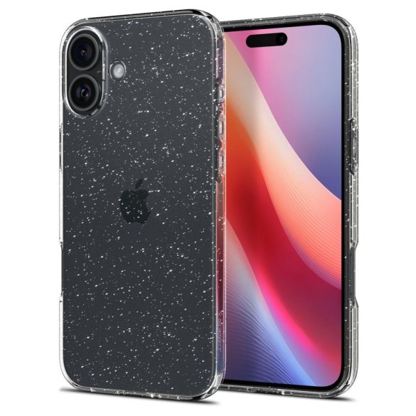 Spigen Liquid Crystal tok iPhone 16 - átlátszó csillogós