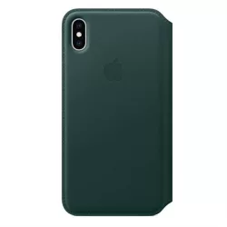 Apple iPhone XS Max Bőr Könyvtok - Sötétzöld