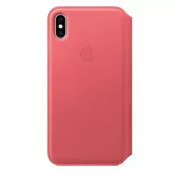 Apple iPhone XS Max Bőr Könyvtok - Rózsaszín