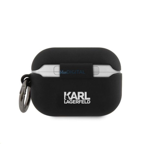 Apple Airpods Pro KARL LAGERFELD KLACAPSILRSGBK Liquid Silicon Tartó - Fekete